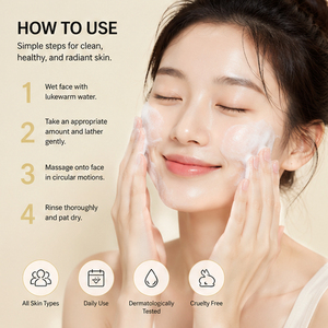 Limpiador Facial OEM/ODM de Fórmula Suave, Hidratante y Refrescante, Control de Grasa, Aclarante, con Extracto de Arroz Mochi - Product Image 5