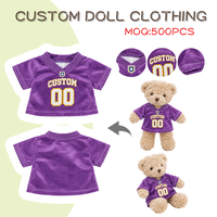 Maillots de sport personnalisés OEM avec logo brodé, tenues d'ours en peluche, vêtements et accessoires de mode pour poupées animales en peluche ODM