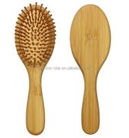 Brosse à cheveux en bambou avec logo personnalisé peigne à queue de rat pour hommes femmes brosse à cheveux démêlante naturelle rendre les cheveux lisses massage du cuir chevelu