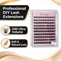 Extensions de cils en bouquets 24D DIY, ultra-volumineuses, professionnelles, douces et naturelles, vente en gros, dropshipping