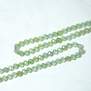 2025 cuentas de Prehnita de 4mm, cuentas de cristal verde redondas facetadas sueltas, venta al por mayor para hacer joyas DIY, piedras de energía curativa - Product Image 2