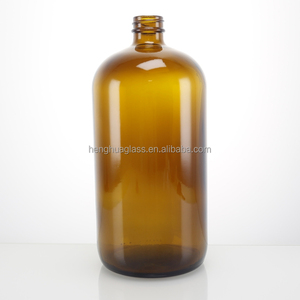 Chất lượng cao Vòng 500ml 1000ml 1 lít hổ phách Boston chai thủy tinh với nhựa vít <span class=keywords><strong>Cap</strong></span> cho nước trái cây cà phê lạnh đồ uống - Product Image 6