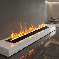 Cheminée électrique murale à vapeur d'eau 3D avec flamme simulée, double langue (français/anglais), application intérieure pour la maison