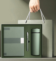 Ensemble de carnet de notes A5 pour entreprise, couverture rigide en cuir PU avec stylo, clé USB, reliure cousue, coffret cadeau d'entreprise