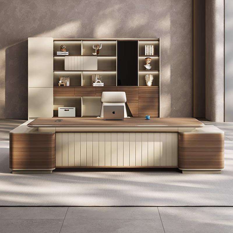 desk light oak cream beige executive