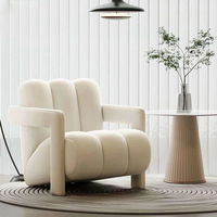 Mobilier nordique de luxe Bureau moderne Hôtel Fauteuil Velours Lounge Accent Canapé Chaise pour Salon Maison Villa