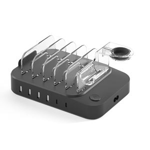 Stations de charge multi-appareils multi-ports, chargeur intelligent pour téléphone <span class=keywords><strong>portable</strong></span>, station de charge universelle <span class=keywords><strong>portable</strong></span> de bureau, 6 ports USB Type C - Product Image 4