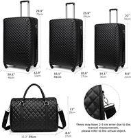 Ensemble de bagages en cuir PU à carreaux, coque souple, comprenant un grand sac de voyage, valises cabine 20/24/28 pouces en gros