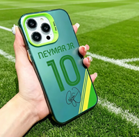 Coque de téléphone anti-chute à thème football, imprimée par transfert thermique, compatible avec iPhone XR, XS, 11 à 17 Pro Max. Personnalisation disponible