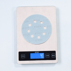 Disque abrasif floqué bleu de 5 pouces à 8 trous, grain P320, avec dos adhésif, pour le meulage et le polissage - Product Image 1