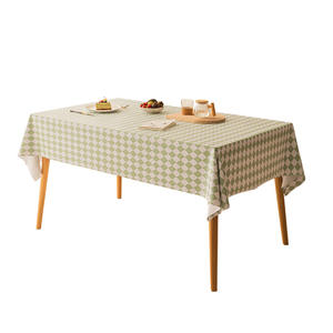 Trendy PVC <b>Tablecloth</b> Rectangular Geometric Pattern Waterproof Home Use - Product Image 1