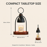Lampe chauffe-bougie électrique en métal style nordique avec minuterie et variateur d'intensité, pour bougies en pot, décoration de chambre, salon, maison, cadeau