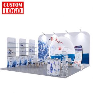 Custom <b>Print</b> Portable Trade Show Aluminum Frame Pop up Exhibition Booth <b>Stands</b> 280gsm Tension Polyester Easy Install - Product Image 1