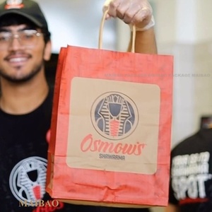 Sac en papier kraft recyclable à emporter pour restaurant/café <span class=keywords><strong>Shawarma</strong></span> - Product Image 5