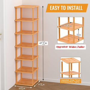 Zapatero Vertical de 6 Niveles, Organizador Estrecho Independiente para Entrada o Pasillo, para Uso Doméstico - Product Image 2