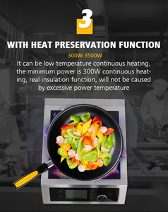 Table de cuisson à induction commerciale à chauffage rapide 3500W, technologie demi-pont avec thermomètre, cuisinière à induction commerciale - Product Image 3