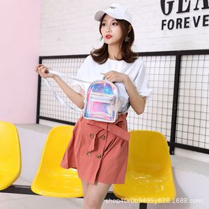 Summer New Laser Transparent Jelly Bag Women's PVC Handheld & Double Shoulder Cross-Border <b>Backpack</b> for Mother Office Use - Product Image 3