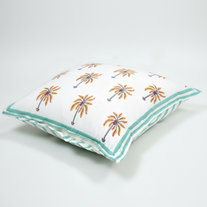 Hecho a mano Rajasthani bloque estampado verde amarillo Coco algodón funda de cojín 5 piezas Conjunto elegante fundas de almohada - Product Image 1