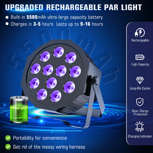 12 pezzi 4/6 batteria One-in-one per luce a colori ad attivazione vocale con luce di luce per luce di luce ktv per illuminazione da palco - Product Image 3