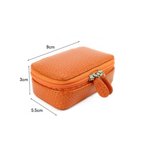 Trendy leather makeup box with <b>mirror</b>, makeup bag, lipstick and cushion compact organizer. <b>Small</b> and portable. - Product Image 2