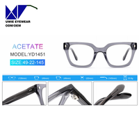 Monture de prescription carrée en acétate sur mesure OEM, taille 49-22-145, vision haute définition pour adultes unisexes, service d'échantillons rapide