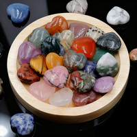 Vente flash : Pierres de guérison en forme de cœur gonflé sculpté, pierres de quartz rose mélangées, mini cœur en cristal sculpté