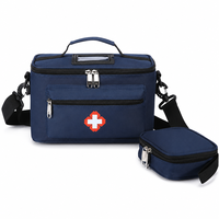Trousse de premiers secours de camping imperméable en Oxford 1200D, organiseur portable avec pochette amovible pour la randonnée, kit de sécurité en plein air