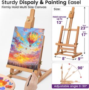 Ensemble de peinture acrylique pour adultes et enfants, 69 pièces, <span class=keywords><strong>kit</strong></span> de peinture complet avec <span class=keywords><strong>chevalet</strong></span>, pinceaux, toile et palette, fournitures artistiques - Product Image 5