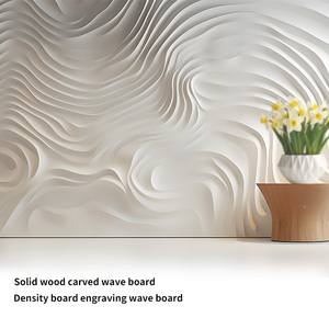 Tùy Chỉnh 3D Khắc Sóng Bảng Điều Khiển Tường Bảng Bánh Sandwich Tấm Gỗ Khắc Tường Treo Bảng Điều Khiển Cho Khách Sạn Wallboard - Product Image 1