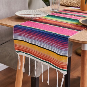 Camino <span class=keywords><strong>de</strong></span> <span class=keywords><strong>Mesa</strong></span> Mexicano Estilo Serape Jacquard, Bordado y Tejido, para Fiestas, Bodas, Picnics al Aire Libre, Cumpleaños, Camino <span class=keywords><strong>de</strong></span> <span class=keywords><strong>Mesa</strong></span> Colorido - Product Image 2