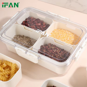 Stackable Plastic Fruit Container with 4 Small Removable <strong>Snack</strong> Boxes Divided Food Serving <strong>Tray</strong> - Product Image 1