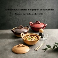 XUANHUI Nouvelle Cocotte en Céramique Style Antique – Pot de Cuisson Exquis et Durable avec Couvercle, Résistant aux Hautes Températures pour Cuisinière à Gaz