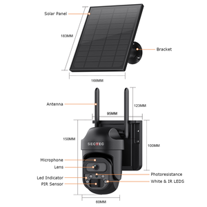 2025 mới LTE 4G <span class=keywords><strong>Mini</strong></span> CCTV Ống kính kép thẻ Sim 3MP ngoài trời an ninh pin năng lượng mặt trời với báo động Liên kết Mạng máy ảnh không thấm nước - Product Image 6