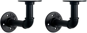 Soporte de Acero para Estante (1 Unidad) Soporte <span class=keywords><strong>Industrial</strong></span> Moderno de <span class=keywords><strong>Hierro</strong></span> sin Estante Flotante de <span class=keywords><strong>Madera</strong></span>, Resistente para Almacenamiento de Alimentos en Cocina - Product Image 2
