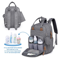 Sac à dos pour couches, grand, unisexe, multifonctionnel, sac à couches de voyage pour bébé avec table à langer, étui pour sucette et sangles pour poussette