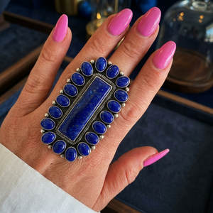 Natural Silver <b>Lapis</b> <b>Lazuli</b> Gemstone <b>Rings</b> 925 Solid Sterling Silver Cute Fancy Statement Jewelry for Women Manufacturer - Product Image 2