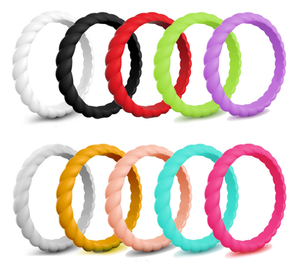 Cincin Olahraga Wanita Berbentuk Kue Goreng Warna-warni yang Modis dan Dipersonalisasi, Cincin Silikon - Product Image 1