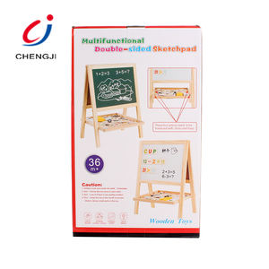 Lavagna Magica Educativa per Bambini in Legno a Doppia Faccia Colorata con Supporto - Product Image 4