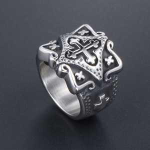 Stainless Steel Cross <b>Ring</b> Men's Fashion Jewelry SA868 Gift Occasion - Product Image 3