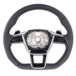 Volante de Cuero Personalizado Completamente Perforado para Audi A3 A4 A5 <span class=keywords><strong>A6</strong></span> C6 TT <span class=keywords><strong>2008</strong></span> - Product Image 1