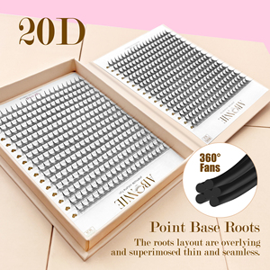 Abonnie Mink Bouquets de <span class=keywords><strong>cils</strong></span> préfabriqués 8D à base fine et pointue, éventails de <span class=keywords><strong>cils</strong></span> préfabriqués larges, grande boîte, tiges longues, éventails de volume préfabriqués - Product Image 2
