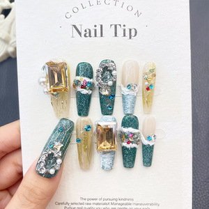 Pegatinas de copos de nieve de dibujos animados de Navidad hechas a mano, <span class=keywords><strong>Uñas</strong></span> postizas, árbol de Navidad, <span class=keywords><strong>uñas</strong></span> artificiales de invierno, corazón adolescente, <span class=keywords><strong>uñas</strong></span> cortas pequeñas - Product Image 1