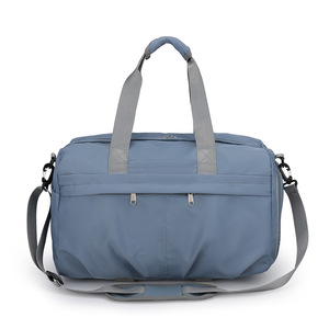 Bolsa de Gimnasio Cilíndrica Sólida Macaron de 6 Colores con Bolsillos Delanteros Dobles con Cremallera, Asa de Cincha a Juego y Correa Ancha Desmontable para Llevar Cruzada - Product Image 6