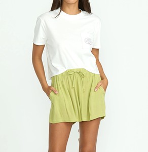 Shorts décontractés respirants et écologiques pour femmes, avec taille élastique et perles et cristaux scintillants - Product Image 3