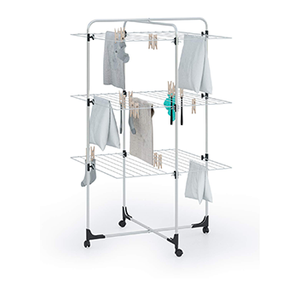 Foldable Adjustable Clothes Stand 360 <b>Rotation</b> with 4 Hooks Laundry Dry <b>Rack</b> Cloth Drying <b>Rack</b> - Product Image 2