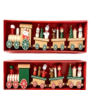 Cadeaux de Noël, Décoration de Noël, Ornement de Noël, Mini-train en bois, Jouet de train en bois pour enfant, Vente chaude - Product Image 5