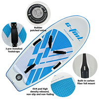 Planche à pagaie gonflable OEM SUP planche de surf debout en carbone avec hydrofoil Skis nautiques novices planche à flotteur accessoire de pompe de wakeboard