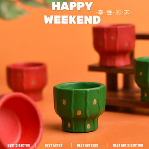 Macetas de Flores Rojas y Verdes de Resina, Cabujón Plano para Manualidades, Accesorios Hechos a Mano, Decoración de Figuras en Miniatura - Product Image 2