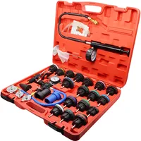 Kit de test de pression de radiateur universel 28 pièces, type vide, testeur de système de refroidissement, outil de détection de fuite de réservoir d'eau
