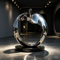 Sculpture abstraite moderne en acier inoxydable poli, faite à la main, décoration d'intérieur, cadeau d'affaires